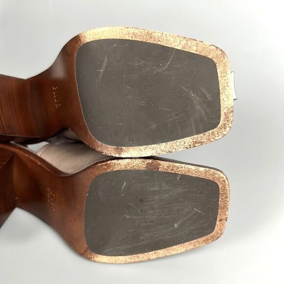 Frye Delaney Harness Leather Slingback High Heel Peep Toe Sandals US 7 - Picture 11 of 15